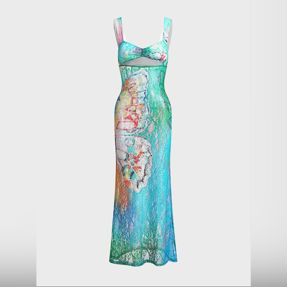 Ombré cutout dress